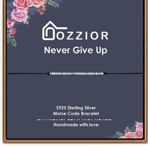 Morse Code Bracelets for Women,Sterling Silver Beads on Cord Friendships